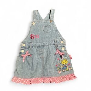 Fifi And The Flowertots Denim Overall Dress 18-24 Months Girls Bib Overalls Kids
